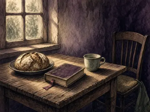 Ilustração de O Evangelho Segundo o Espiritismo: um livro antigo aberto
