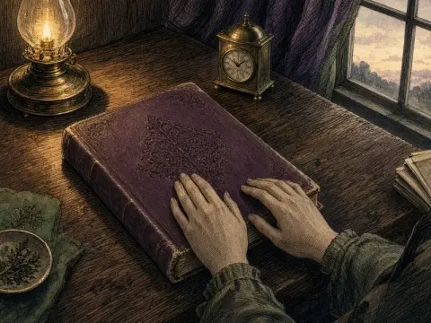 Ilustração de O Livro dos Médiuns: um livro antigo aberto
